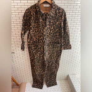 Red Sky Shop Leopard Jumpsuit XS